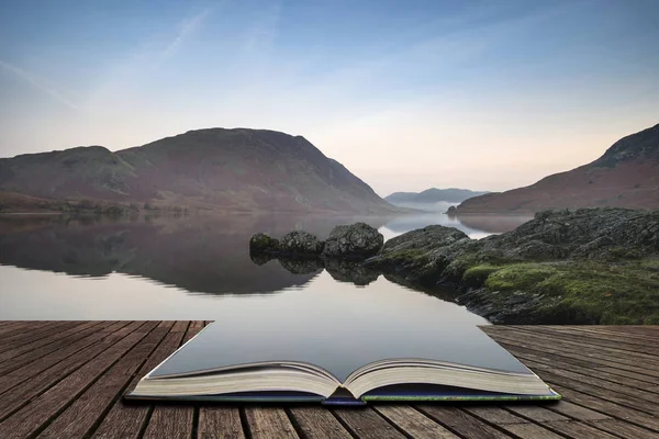 Crummock su sunri, güzel sonbahar sonbahar manzara resim