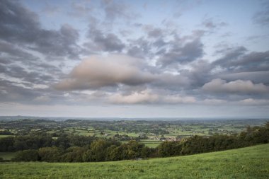 Dawn güzel manzara İngilizce ülkede Somerset seviyeleri üzerinde