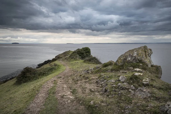 Landscape image of view out ot sea with stormy sky — Stock Photo, Image
