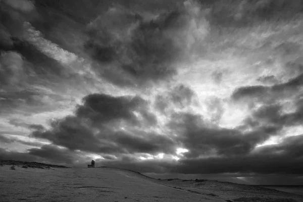 Stunning black and white landscape image of Belle Tout lighthous — Stock Photo, Image
