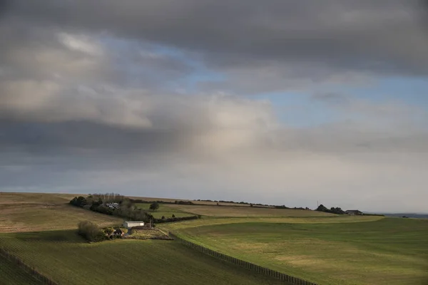 Krajobraz obrazu winnicy w angielskiej wsi sceny z dr — Zdjęcie stockowe