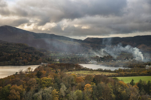Majestic Autumn Fall landscape image of view from Castlehead in 