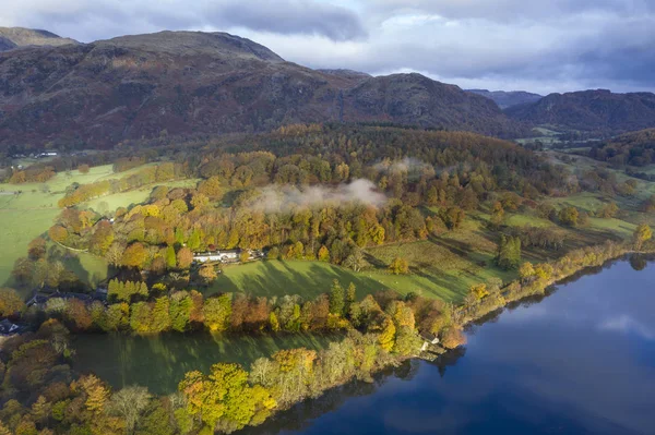 Breathtaking vibrant aerial drone landscape images over Coniston