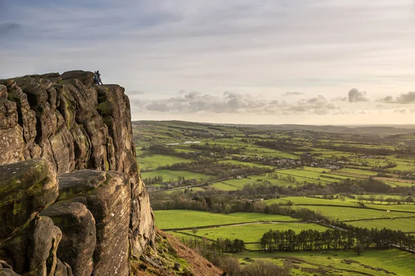 Splendido Peak District Paesaggio Invernale Vista Dalla Cima Della Nube — Foto Stock