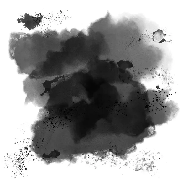 Aquarela Abstrata Digitalmente Criada Preto Para Uso Como Fundo — Fotografia de Stock