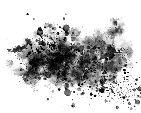 Grunge Black White Digital Watercolor Splash Abstract Background — Stock Photo, Image