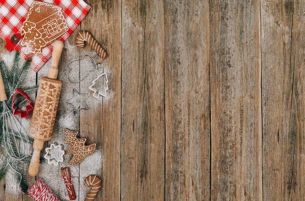 Cuocere i biscotti, ingredienti per le torte di Natale Foto Stock