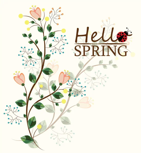 Primavera tarjeta de felicitación vintage flor diseño vector Vectores de stock libres de derechos