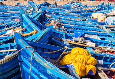 Mavi botların pruvaları Fas 'ın Essaouira limanına yanaştı.