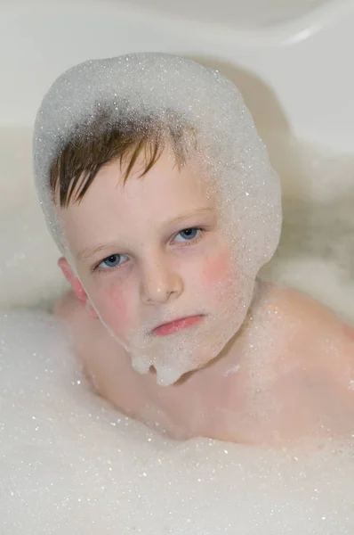 Niño niño baño — Foto de Stock