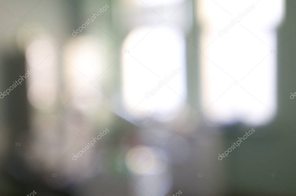 Windows in room background with bokeh