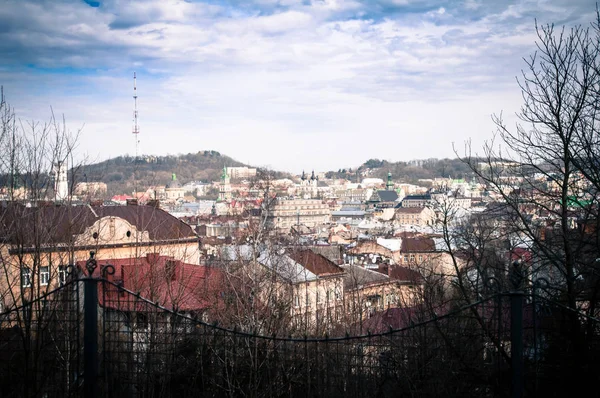 Blick auf die Stadt Lwiw im Frühling Stockfoto