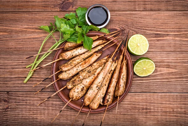 Thai chicken satay . Concept of cooking. — Stock Photo, Image