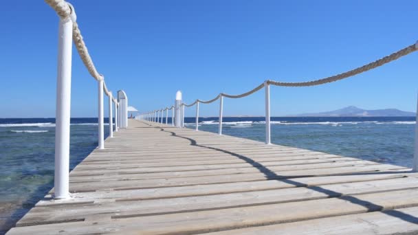 Pontoon Bridge Red Sea Scenic Seascape — Stock Video