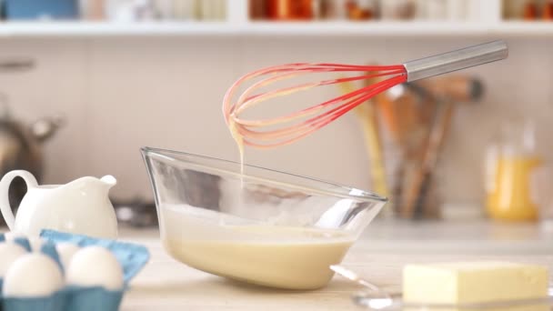 Cinemagraph Dough Whisk Nobody Concept Cooking Motion Photo — Stock Video