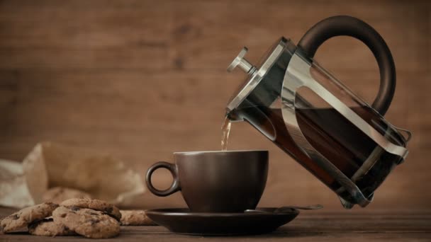 Cinemagraph Sıcak Çay Çaydanlık Kupası Nda Üzerinden Dökme Kimse Hareketli — Stok video