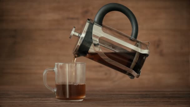 Cinemagraph Gieten Hete Thee Van Theepot Cup Niemand Resolutie Foto — Stockvideo