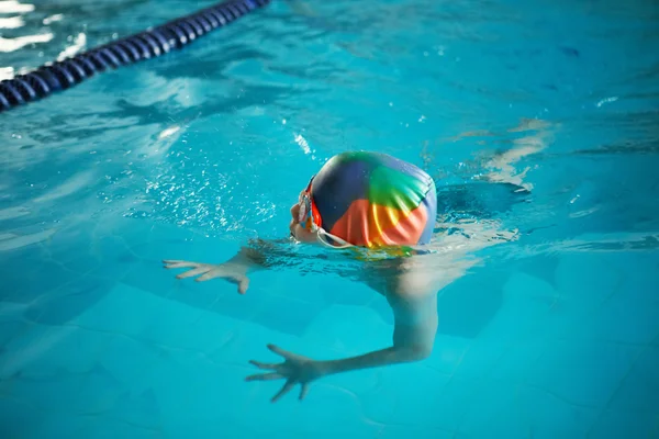 Boy practicing swim — Stock Photo, Image