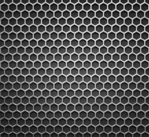 Modèle texturé abstrait en acier ou en métal avec cellules hexagonales — Photo