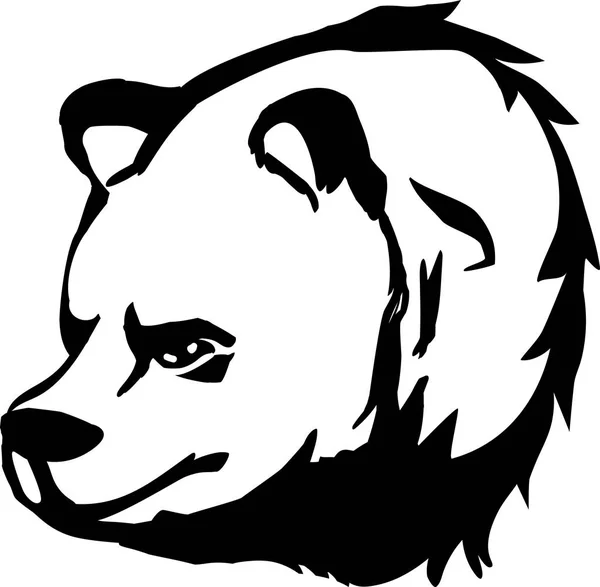Чорно-білий ведмідь на голові Векторні ілюстрації. Логотип ведмедя . Ліцензійні Стокові Вектори