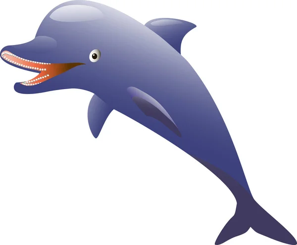 Μεμονωμένο dolphin σε άσπρο φόντο. Εικονογράφηση διάνυσμα — Διανυσματικό Αρχείο