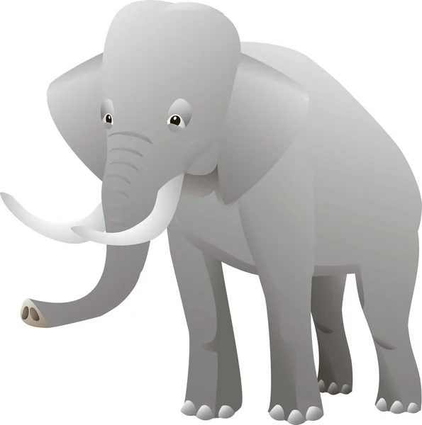 Geïsoleerde olifant op witte achtergrond. Vectorillustratie — Stockvector