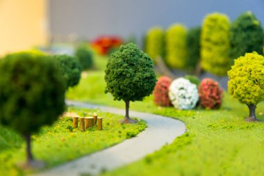 Miniature Landscape of a park clipart