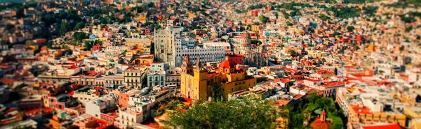멕시코 도시 과나후아토의 전경 스톡 사진