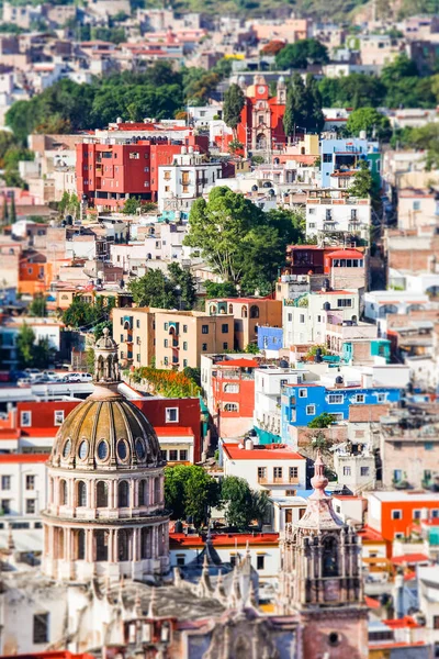 Colorful cityscape of mexican city Guanajuato Mexico Royalty Free Stock Images