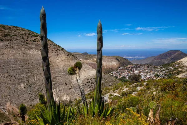 Mexican landscape with village Real de Catorce Royalty Free Stock Photos