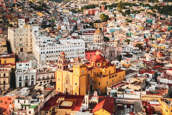 Colorful cityscape of mexican city Guanajuato Mexico Royalty Free Stock Images