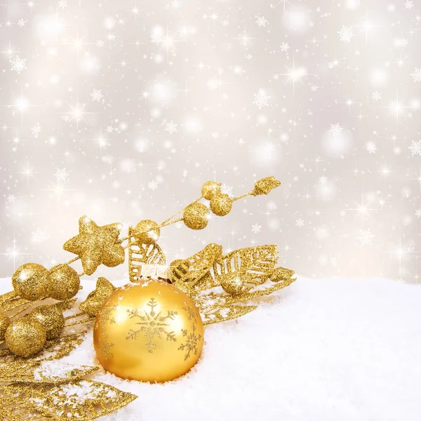 Decorative christmas background with bokeh lights — Stock Photo, Image