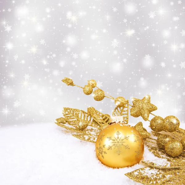 Decorative christmas background with bokeh lights — Stock Photo, Image