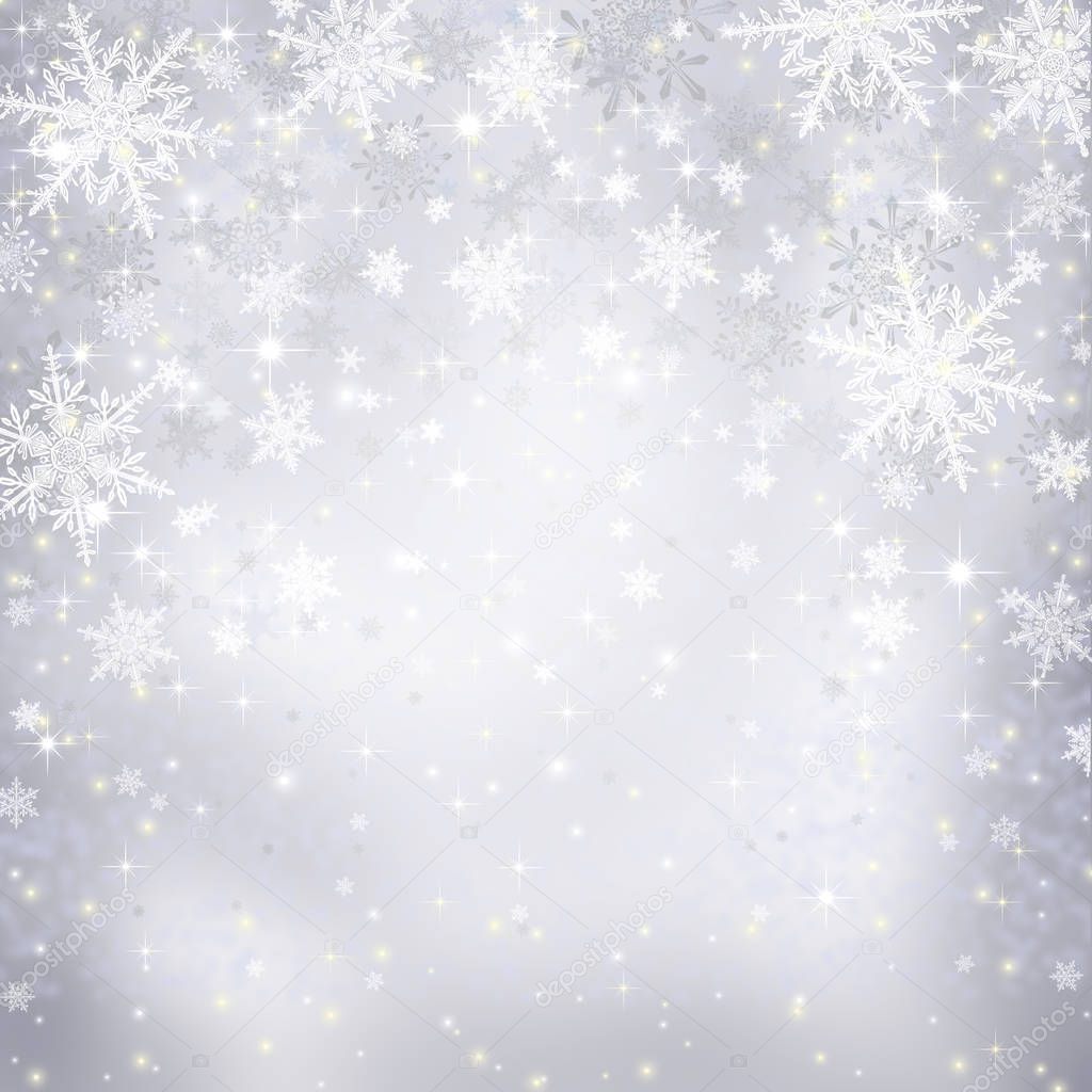 Decorative christmas background with bokeh lights