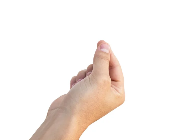 Мужская рука с виртуальной белой визиткой — стоковое фото