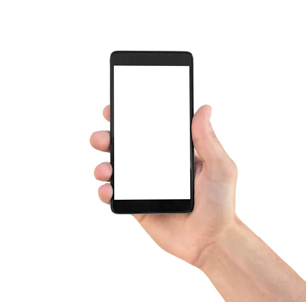 Moderne smartphone in de hand geïsoleerd — Stockfoto