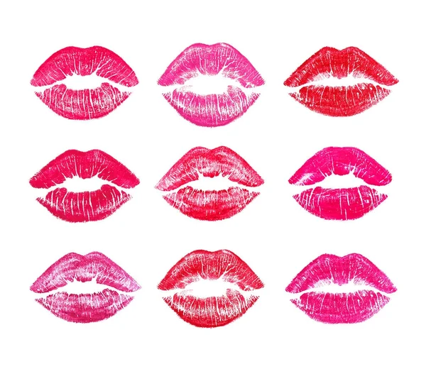 Set di belle labbra rosse — Foto Stock