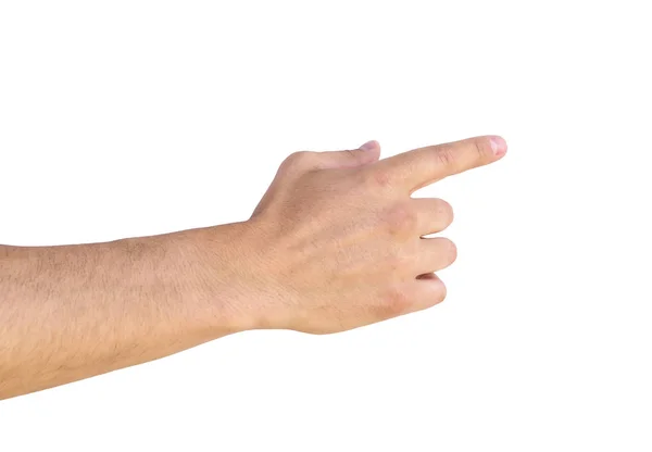 Empty man hand sign isolated on white background. — Stock Photo, Image