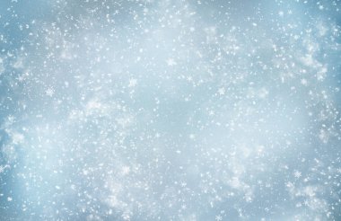 bokeh ışıklar ve kar taneleri ile dekoratif Noel arka plan