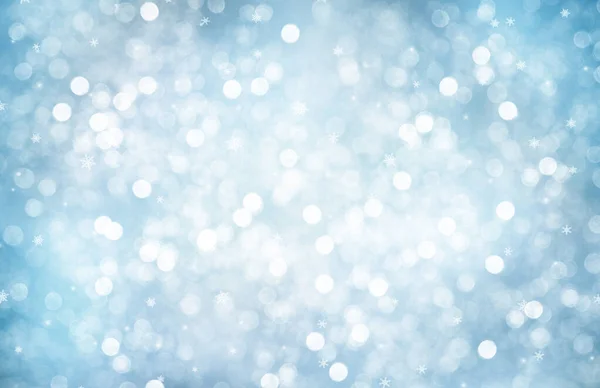Dekorative Weihnachten Hintergrund mit Bokeh Lichter und Schneeflocken Stockbild
