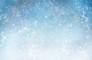 bokeh ışıklar ve kar taneleri ile dekoratif Noel arka plan