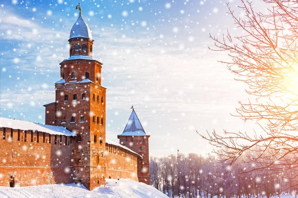 Winter landscape of Novgorod the Great. — Stock Photo, Image