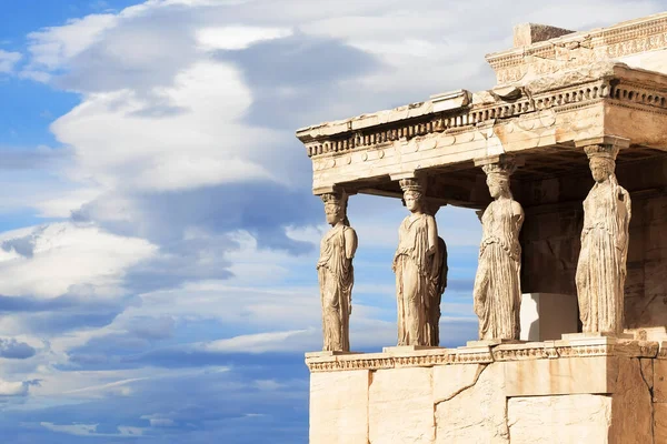 Vorhalle Der Karyatiden Erechtheion Tempel Akropolis Von Athen Griechenland Das — Stockfoto