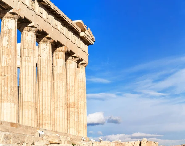 Parthenon Tempel Een Zonondergang Acropolis Athene Griekenland Het Parthenon Een — Stockfoto