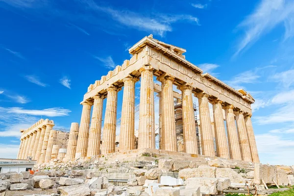 Tempio Del Partenone Nella Giornata Sole Acropoli Atene Grecia Partenone — Foto Stock