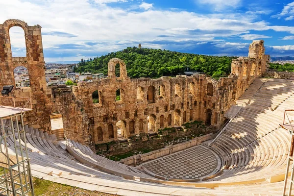 Odeon Van Herodes Atticus Een Romeins Theater Akropolis Van Athene — Stockfoto