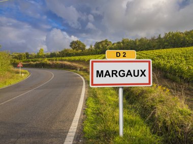 Burgonya, Fransa Margaux şarap bölgesi gösteren işaret