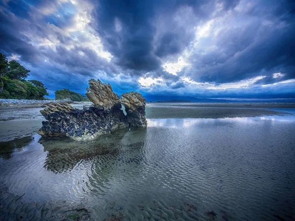 Retreating tide after a storm