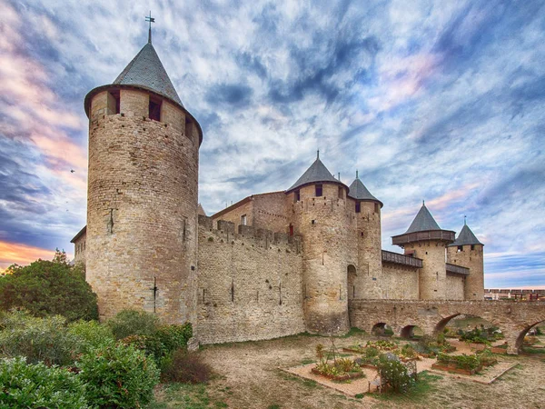 Ville médiévale fortifiée de Carcassonne, France — Photo