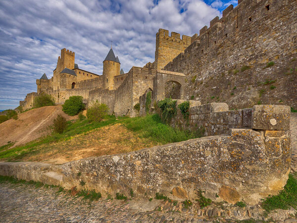 Walled medieval city of Carcassonne, France